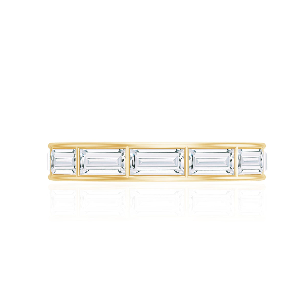 Baguette Cut Zircon East West Full Eternity Band Ring