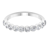 Natural diamond half eternity ring in a bar setting by Rosec Jewels, showcasing sparkling diamonds and elegant design.
