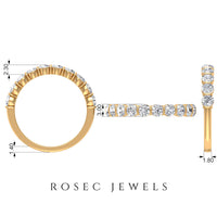 Natural diamond half eternity ring in bar setting by Rosec Jewels, featuring a row of sparkling diamonds on a sleek band.