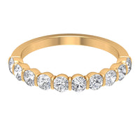 Natural diamond half eternity ring in bar setting, featuring sparkling diamonds set in a sleek Rosec Jewels ring design.