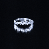 Pear Cut Cubic Zirconia Half Eternity Ring