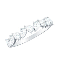 Pear Cut Cubic Zirconia Half Eternity Ring