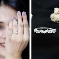 Pear Cut Cubic Zirconia Half Eternity Ring