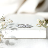 Pear Cut Cubic Zirconia Half Eternity Ring