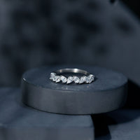 Pear Cut Cubic Zirconia Half Eternity Ring