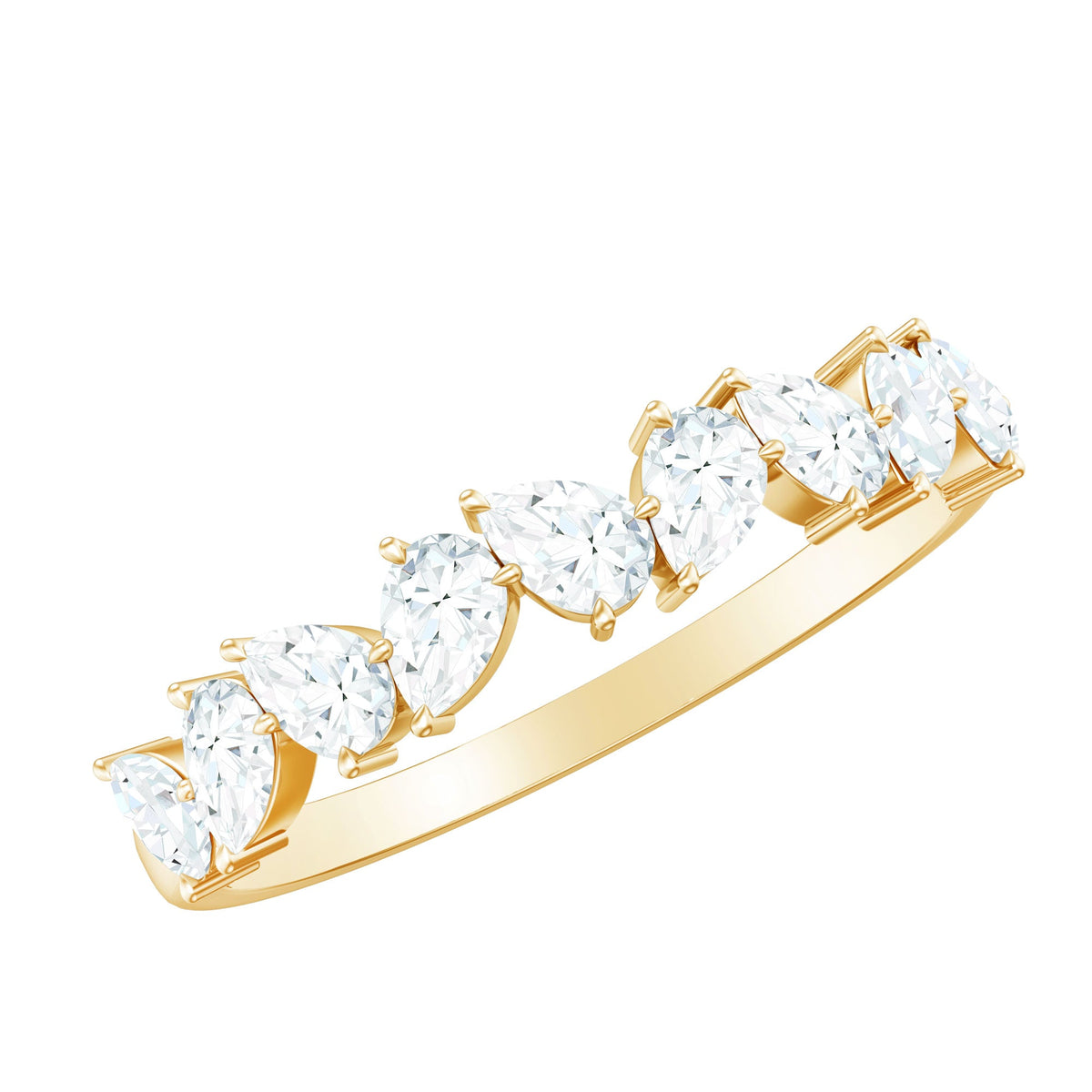 Pear Cut Cubic Zirconia Half Eternity Ring