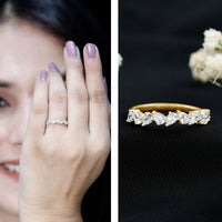 Pear Cut Cubic Zirconia Half Eternity Ring