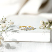 Pear Cut Cubic Zirconia Half Eternity Ring