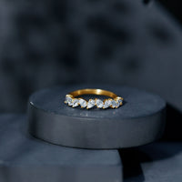 Pear Cut Cubic Zirconia Half Eternity Ring