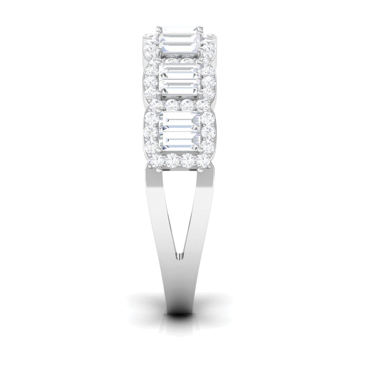 Designer Cubic Zirconia Semi Eternity Band Ring