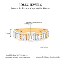 Designer Cubic Zirconia Semi Eternity Band Ring