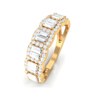 Designer Cubic Zirconia Semi Eternity Band Ring
