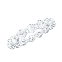 Rosec Jewels marquise and round cut zirconia full eternity ring with sparkling stones and intricate band design.