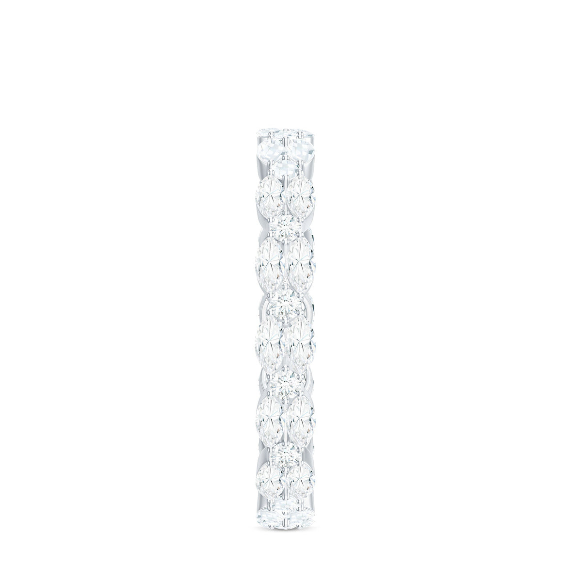 Rosec Jewels Marquise and round cut zirconia full eternity ring with sparkling gemstones and a sleek band design.