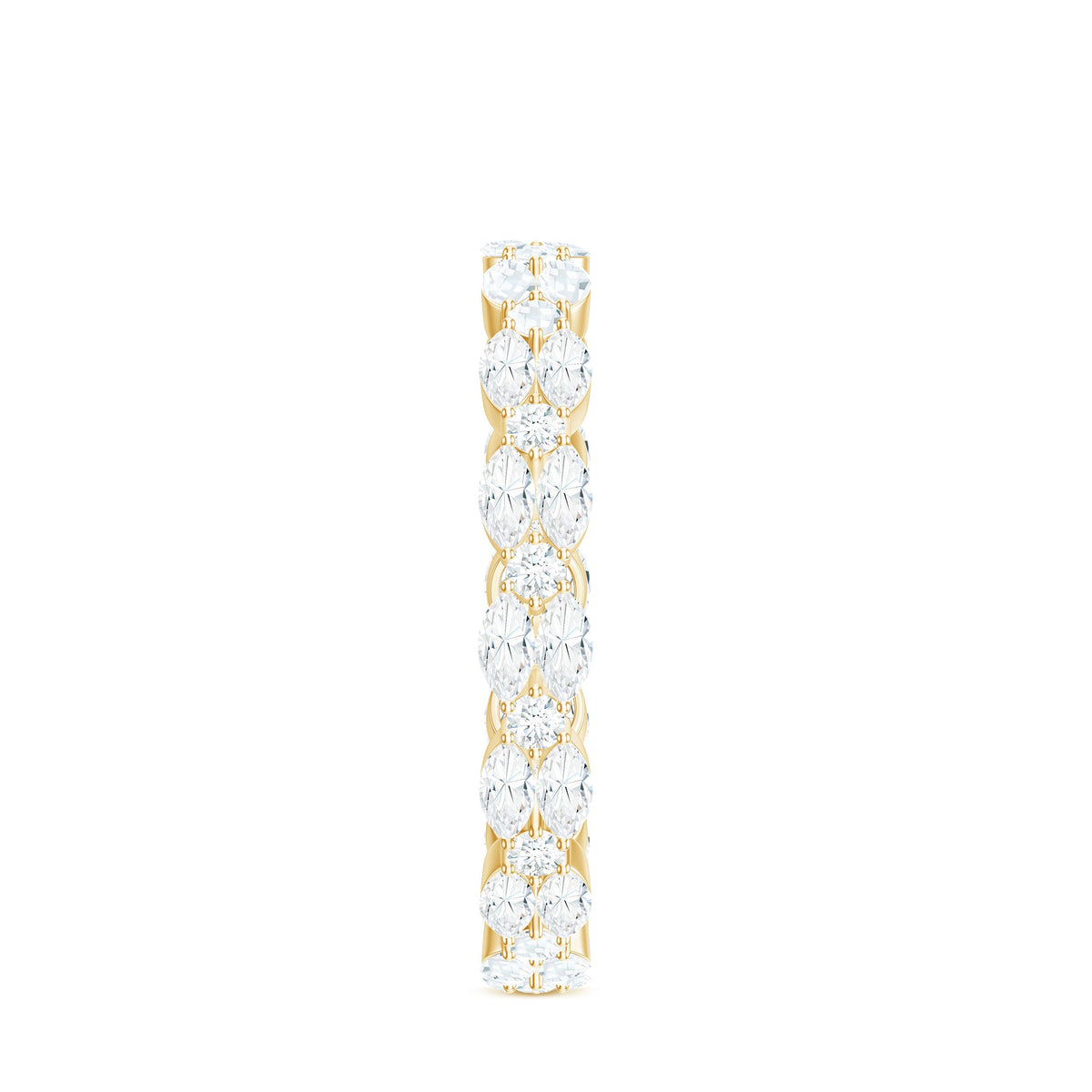 Rosec Jewels marquise and round cut zirconia full eternity ring showcasing sparkling stones on a sleek silver band.