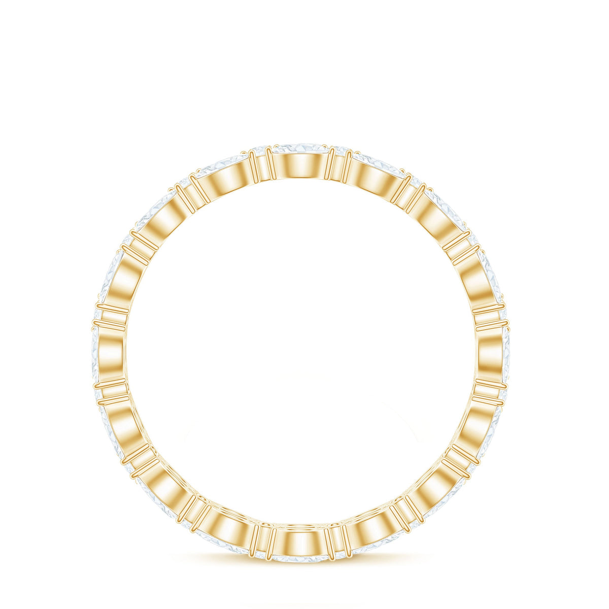 Rosec Jewels full eternity ring featuring marquise and round cut zirconia stones in a sleek band design.