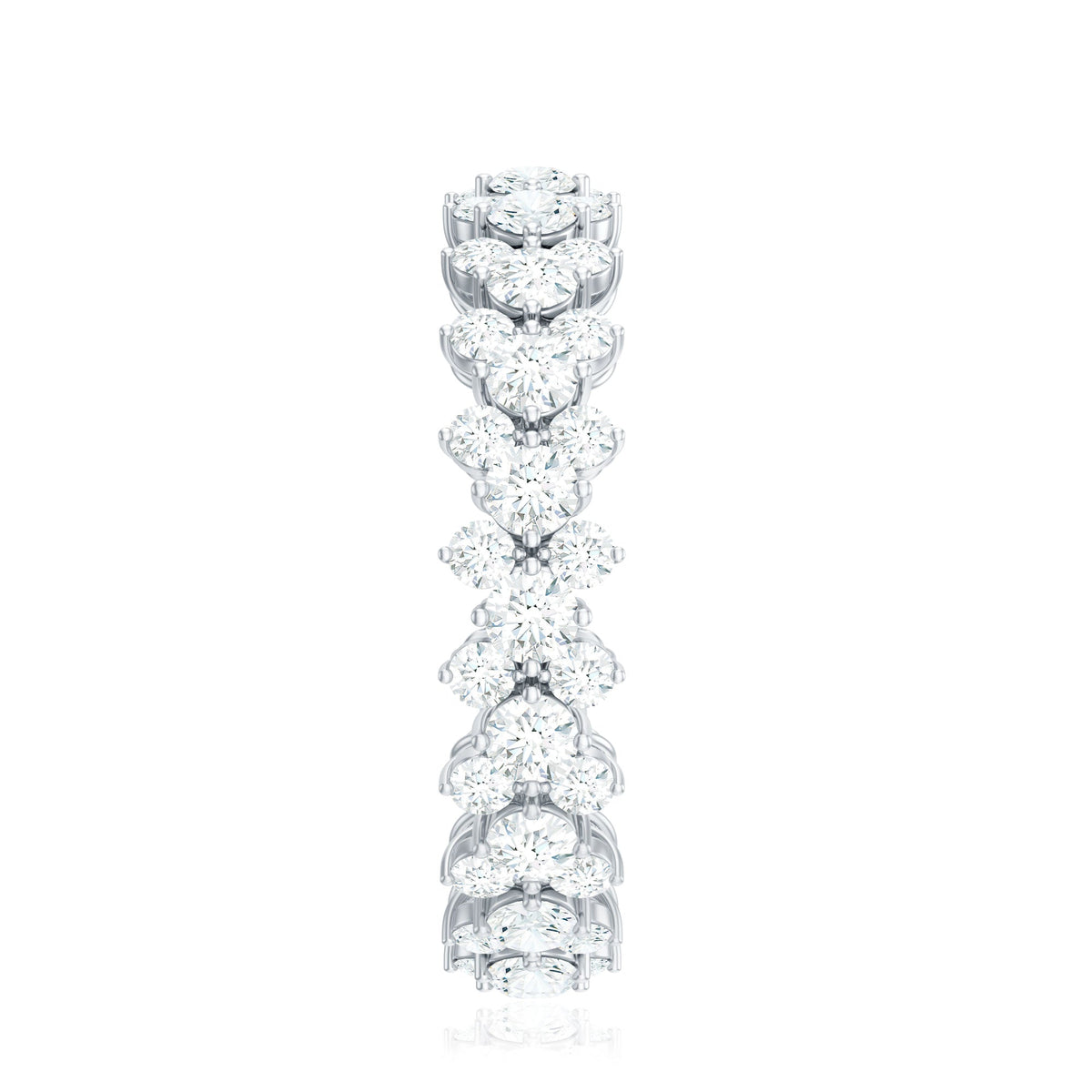 Cubic Zirconia Cluster Eternity Ring in Prong Setting