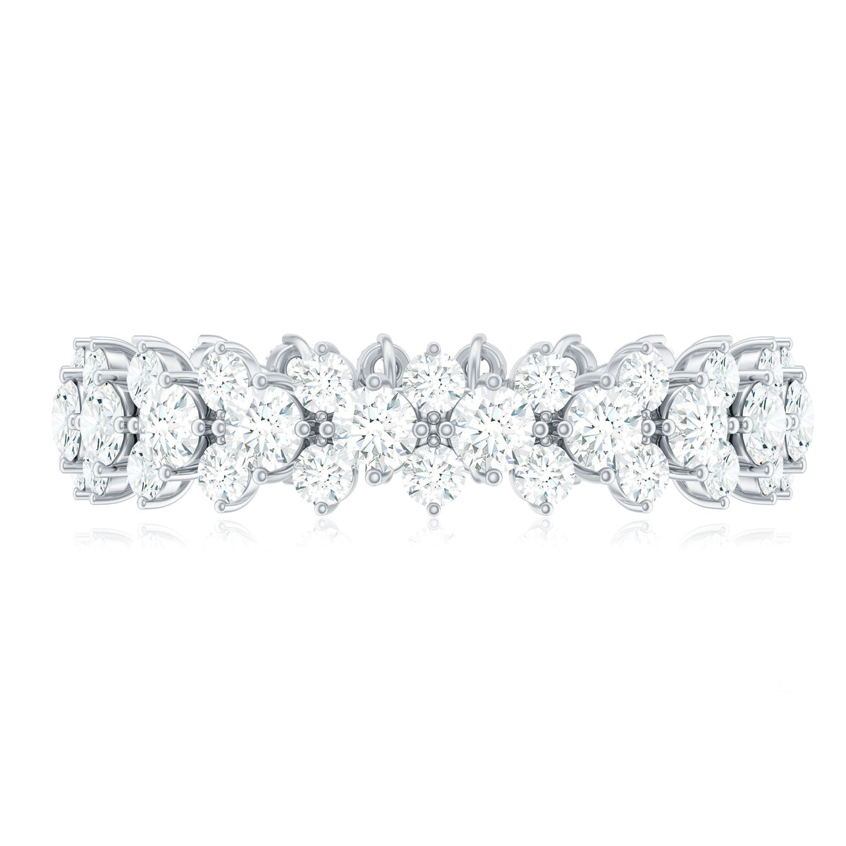 Cubic Zirconia Cluster Eternity Ring in Prong Setting