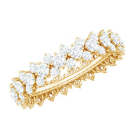 Cubic Zirconia Cluster Eternity Ring in Prong Setting