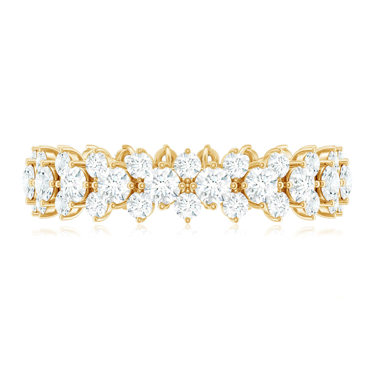 Cubic Zirconia Cluster Eternity Ring in Prong Setting