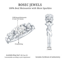 Designer Moissanite Flower Engagement Ring for Women