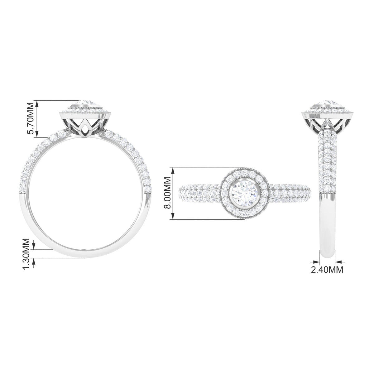 Vintage Inspired Diamond Engagement Ring for Women