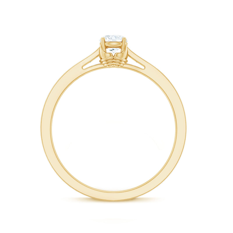 Minimal round diamond promise ring by Rosec Jewels featuring a sleek band and sparkling central diamond.