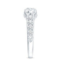 Round Cut Certified Moissanite Art Deco Engagement Ring