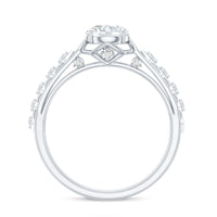 Round Cut Certified Moissanite Art Deco Engagement Ring