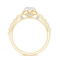 Round Cut Certified Moissanite Art Deco Engagement Ring
