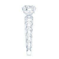 7 MM Solitaire Moissanite Engagement Ring with Filigree Band