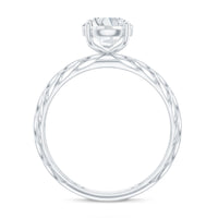 7 MM Solitaire Moissanite Engagement Ring with Filigree Band