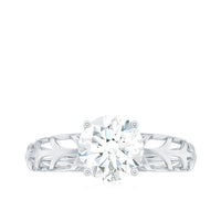 7 MM Solitaire Moissanite Engagement Ring with Filigree Band