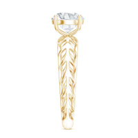 7 MM Solitaire Moissanite Engagement Ring with Filigree Band