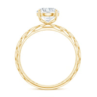 7 MM Solitaire Moissanite Engagement Ring with Filigree Band