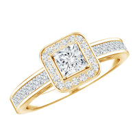 Lab Grown Diamond Princess Cut Engagement Ring with Halo