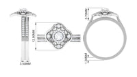 Vintage Looking Diamond Wedding Bridal Ring Set of 2