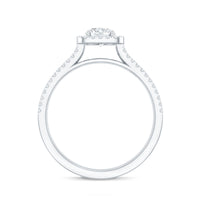 Classic Moissanite Double Band Engagement Ring with Halo
