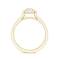 Classic Moissanite Double Band Engagement Ring with Halo