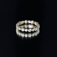 Round Cut Certified Moissanite Bezel Set Eternity Band