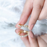 Round Cut Certified Moissanite Bezel Set Eternity Band