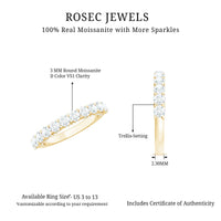 Trellis Set Moissanite Half Eternity Ring