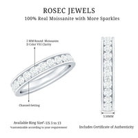 Channel Set Moissanite Eternity Band for women