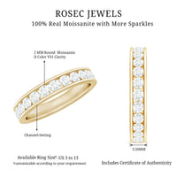 Channel Set Moissanite Eternity Band for women