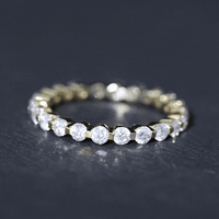 Certified Round Cut Moissanite Eternity Band Ring
