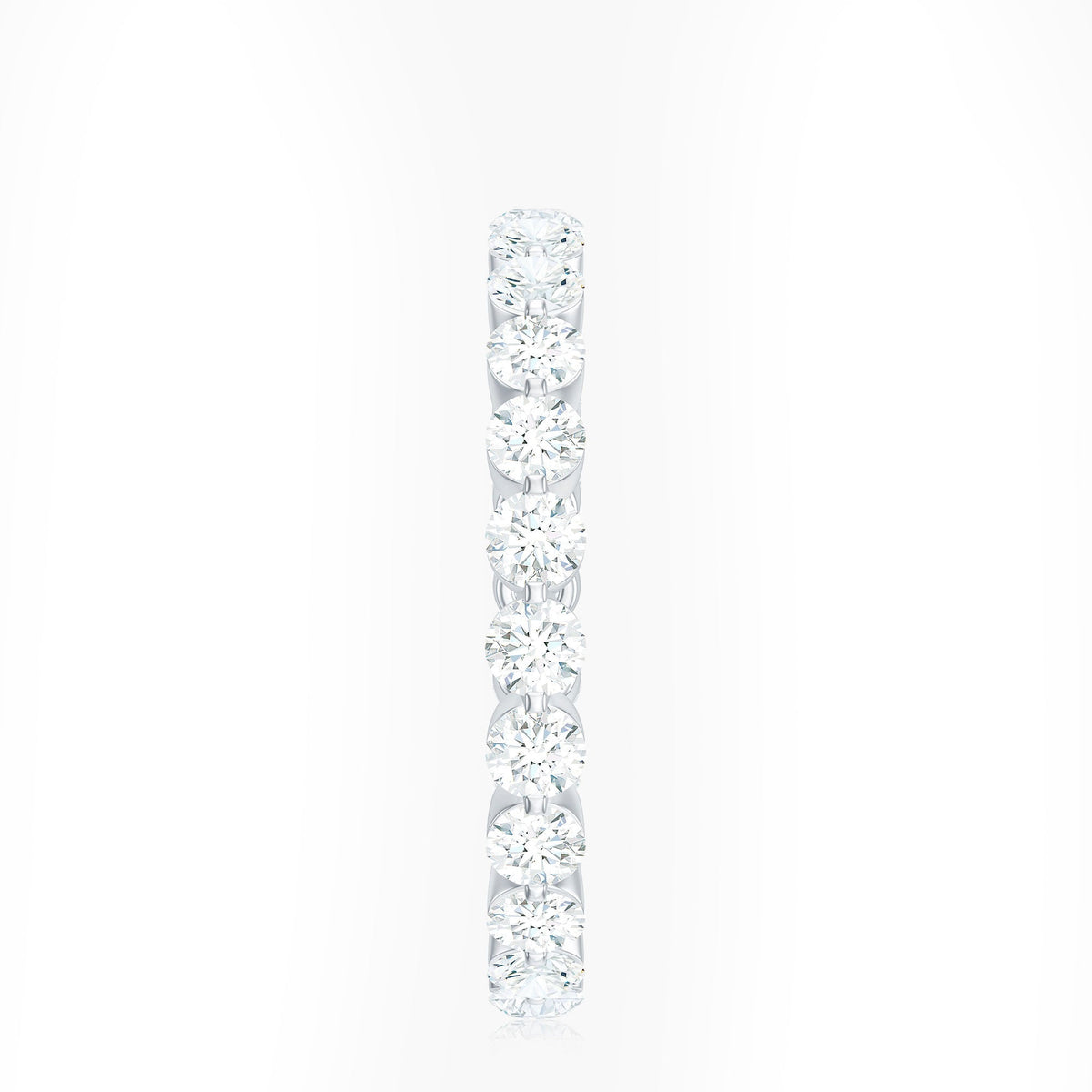 Certified Round Cut Moissanite Eternity Band Ring