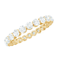 Certified Round Cut Moissanite Eternity Band Ring