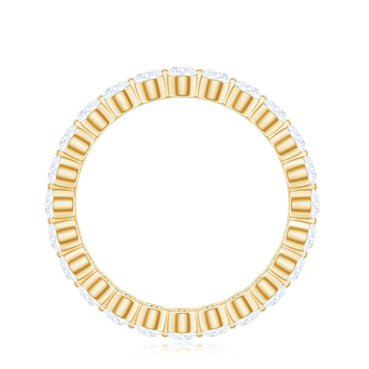 Certified Round Cut Moissanite Eternity Band Ring