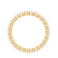 Certified Round Cut Moissanite Eternity Band Ring