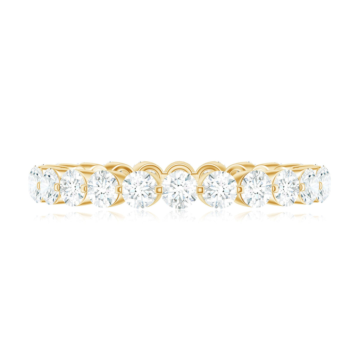Certified Round Cut Moissanite Eternity Band Ring